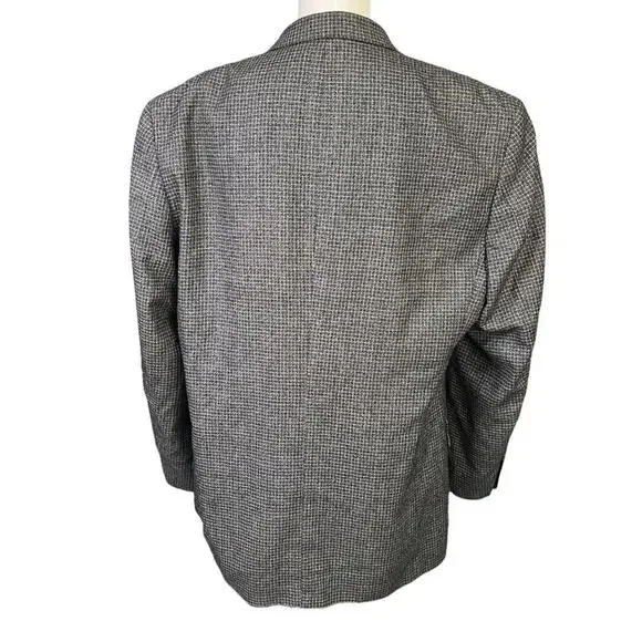 Oscar De La Renta Menswear Silk and Wool Blend Tweed Print Blazer 3 Button 42L